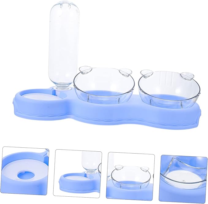 Double Design Pet Feeder Detachable Dog Food Bowl and -Fall Water Dispenser Convenient Pet Accessory for Dogs and Cats