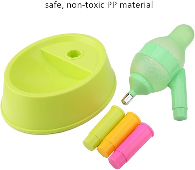 EVTSCAN Standing Pets Feeder Water Dispenser, Automatic Water Food Feeder Bowl Bottle, Adjustable Drinking Water Bottle(650 ML)(绿色底座)