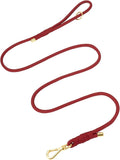 Durable Handwoven Dog Leash for Small & Medium Dogs, 5/16 inch Rope Lead with Anti-Tangle Swivel Clip, Soft & Lightweight, 5FT Long – Ideal for Daily Walking & Training (Burgundy Red)