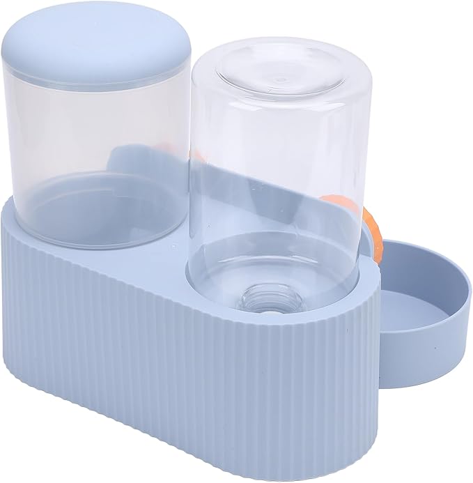 Fabater Automatic Dog Feeder, Space Saving Hanging Design Smart Feeding Schedule Automatic Cat Feeder, Pet Water Dispenser with Dual Bowl System for Small and Medium Dogs Cats (Blue)