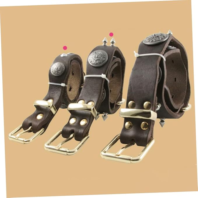 Pet Cowhide Collar for Medium Large Dogs Adorable Leather Dog Necklace and Stylish Necklet