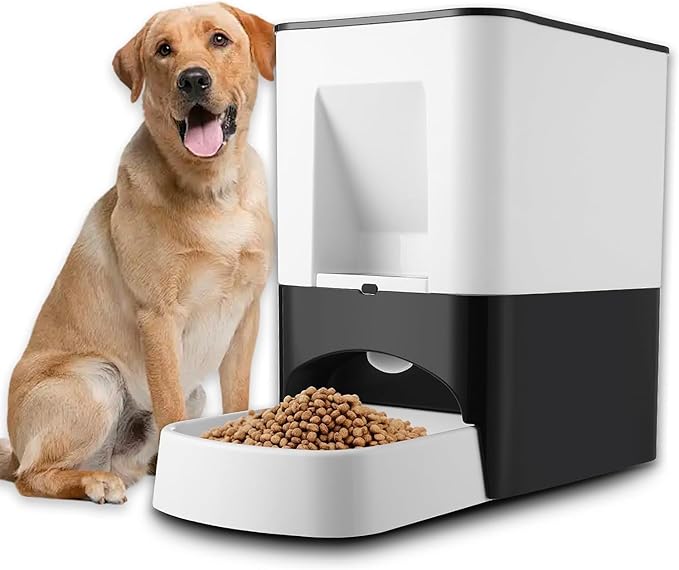 14L Large Automatic Dog Feeder for Large Breeds – Programmable Timed Pet Food Dispenser with Voice Recording, Dual Power Supply & Moisture-Proof Locking Lid