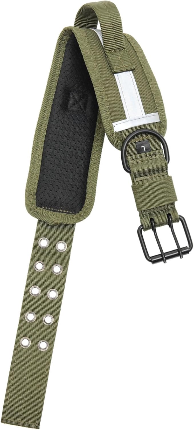 Heavy Duty Adjustable Dog Collar Reflective Stripes Comfortable Pet Accessory for Dogs for Outdoor Use Handle