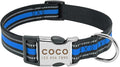 Custom Pet Dog Collar Leash Reflective Nylon Small Dog Puppy Collars Personalized Pitbull Medium Large Dog Collar Engrave Name Blue M
