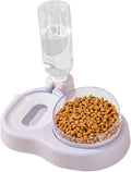 Love Dream 2-in-1 Dog Cat Bowls, 15°Tilted Raised Water and Food Bowl Set with Automatic Water Dispenser Bottle and Detachable Cat Dish, Pet Feeder for Small or Medium Dogs Cats Puppy Kitten Rabbit