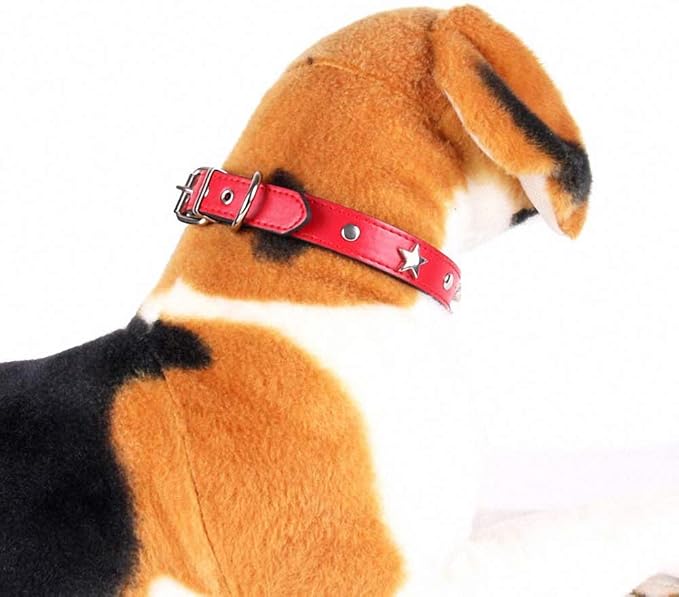 Pet Dog Collars Walking Running Puppy Neck Leash Leather Breathable Collars for Small Dog Cat Red L