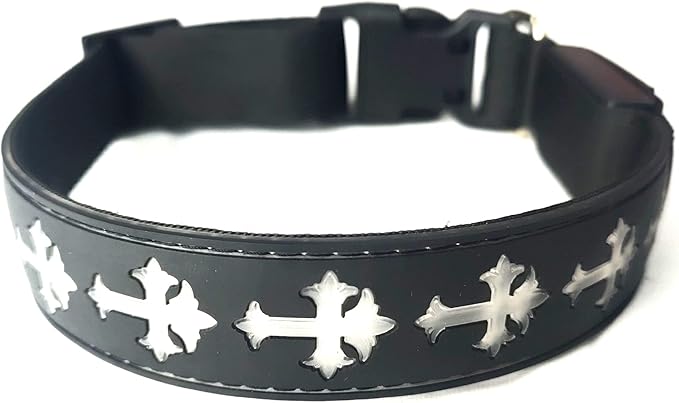 USB-C led Light up Dog Collar, 3D Design Comfortable and Soft Material,Multicolored Lighting，Night Dog Collar (CR, M(15.7-19.7"))