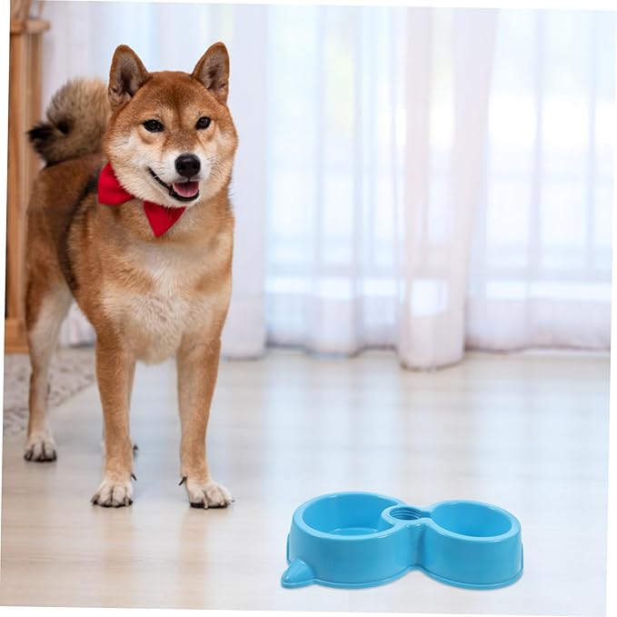 Double Dog Bowls with Portable Water Dispenser Automatic Pet Feeder for Dogs Cats Durable Material Easy Busy Pet Owners