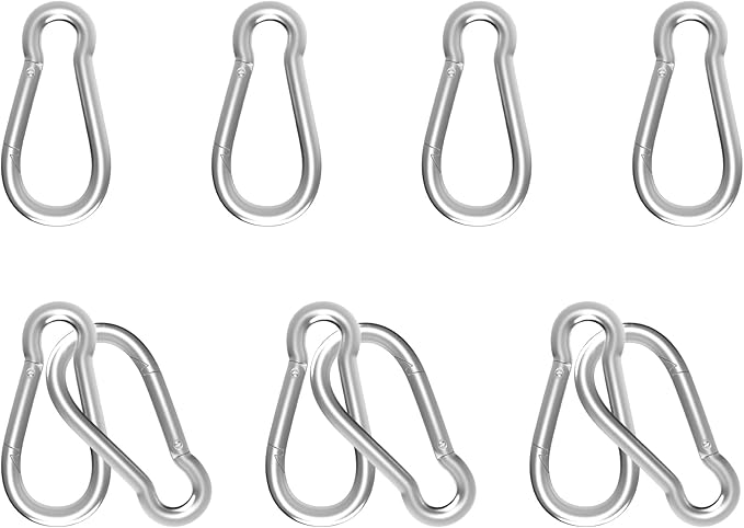 Carabiners Clip Spring Snap Hook,Heavy Duty Galvanized Steel Carabiner,Safety Quick Links Snap Hooks,Spring Clips for Swing Hammock Camping Keychain Outdoor