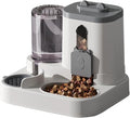 Automatic Pet Feeder and Water Dispenser, Large Capacity Self-Feeding for Small and Medium Dogs, No Electricity Needed, Siphon Device Prevents Water Overflow (C)