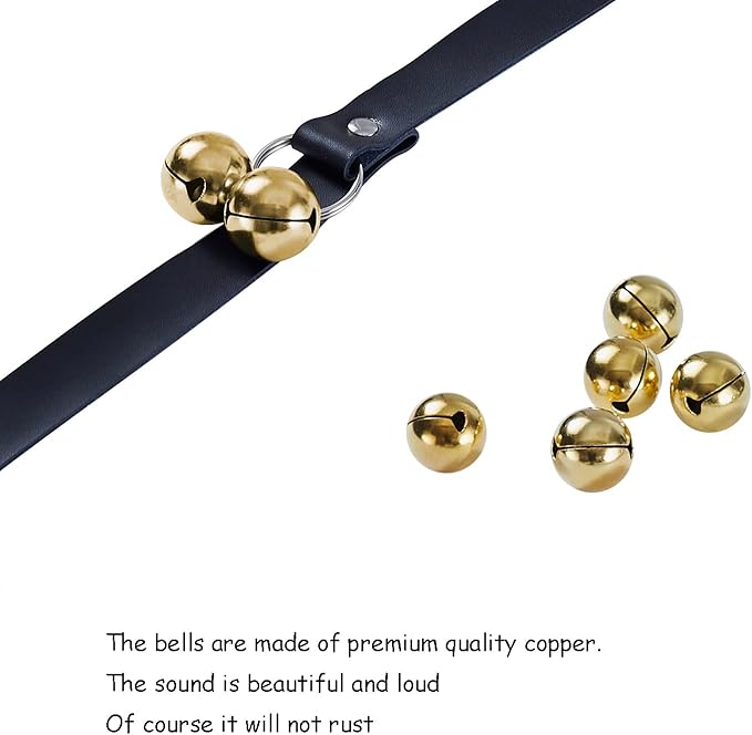 Leather Dog Doorbells for Door Knob, Dog Bells to Go Outside & Puppy Potty Training, Adjustable Brass Dog Bell, Makes Training Your Puppy a Breeze.