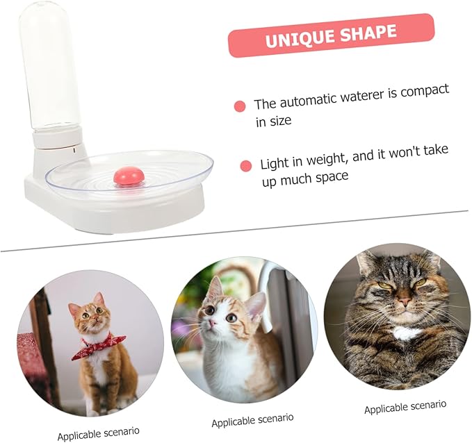 Kitten Water Dispenser Automatic Fountain for Pets White Portable Water Feeding Tool Large Capacity for Home and Outdoor Use Lightweight and Easy to Carry