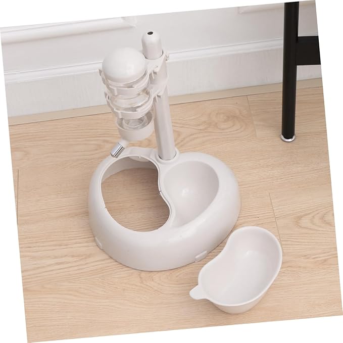 NOLITOY Pet Automatic Feeder White Wall-Mounted Drinking Fountain for Dogs and Cats Non- Design Easy to Height Automatic Water Dispenser for Pets