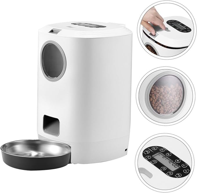1pc Smart Pet Feeder for Dogs Cats Automatic Food Dispenser Portion Control Removable Bowl for Timed Feeding and Meals