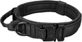 Military Tactical Dog Collar German Shepard Medium Large Dog Collars for Walking Training Duarable Dog Collar Control Handle Black M
