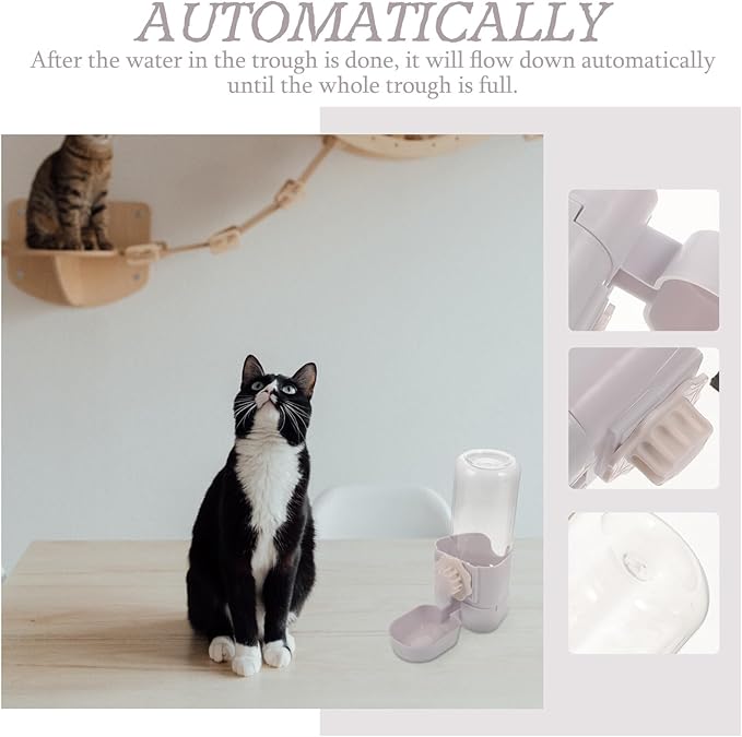 Angoily Automatic Hanging Pet Water Bottle Dispenser for Dogs and Cats Cage-Mounted Waterer Portable Feeder for Puppies and Kittens