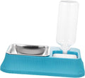 Happyyami Automatic Pet Water Dispenser Detachable Food Bowl for Cats and Dogs Dual Function Easy to Space-Saving for Indoor Use Navy