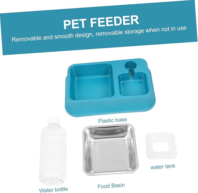 Sosoport Pet Bowl Water Dispenser Automatic Dog Water Feeder Non-Slip Mat Elevated Bowl for Cats Dogs