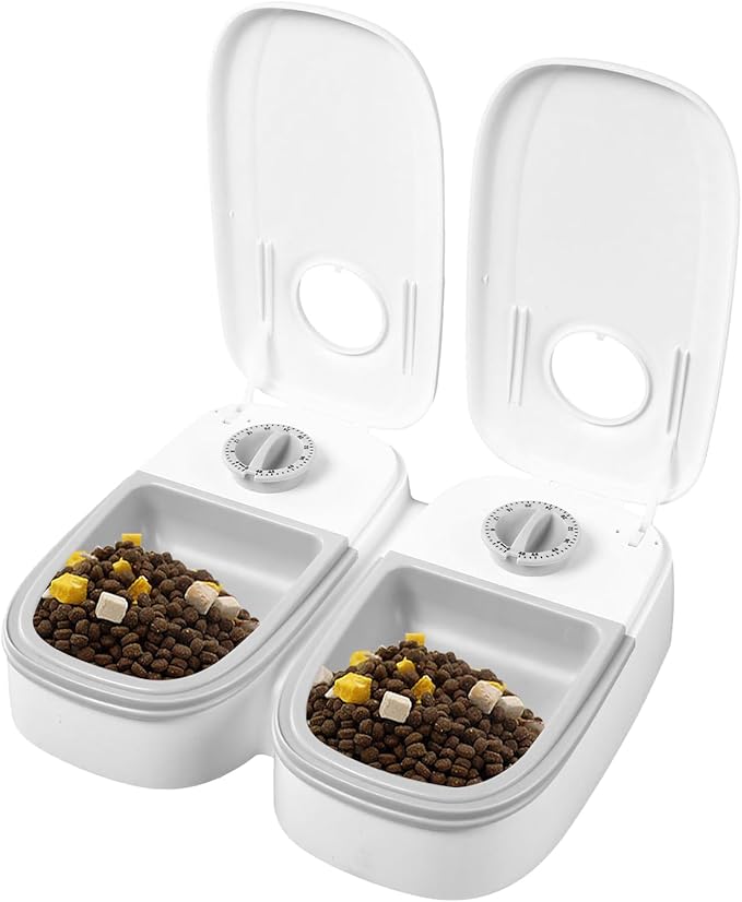 Automatic Cat Feeders, Automatic timed pet Feeder, Battery-Operated Timed Cat Feeder, Pet Food Dispenser for Cats & Dogs Dry Wet Food, Pet Supplies