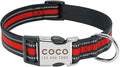 Custom Pet Dog Collar Leash Reflective Nylon Small Dog Puppy Collars Personalized Pitbull Medium Large Dog Collar Engrave Name Red L