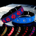 Dog Collar with Lights, 15 Lighting Modes Silicone Pet Collar, USB C Rechargeable LED Dog Collar for Night Safety, Adjustable Soft Glowing Collar for Dogs (PW-Blue, XS(7.87-11.8"))