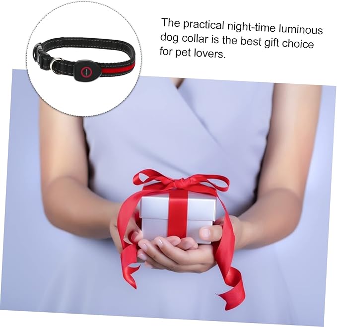 VANZACK 1Set Luminous Pet Dog Collar with USB Charging Flashing LED Collar for Safety During Fits Dogs Up to Comfortable and Durable Design