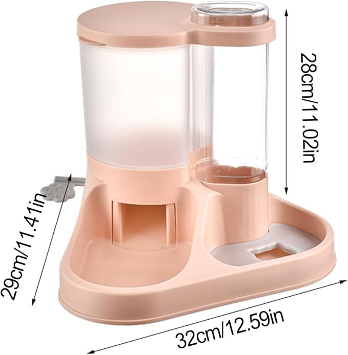 Cat Food Dispenser, Transparent 2 in 1 Food and Water Feeder, Automatic Cat Feeder, Transparent Feeding Tool for Cats, Dogs, and Other Animals (C)