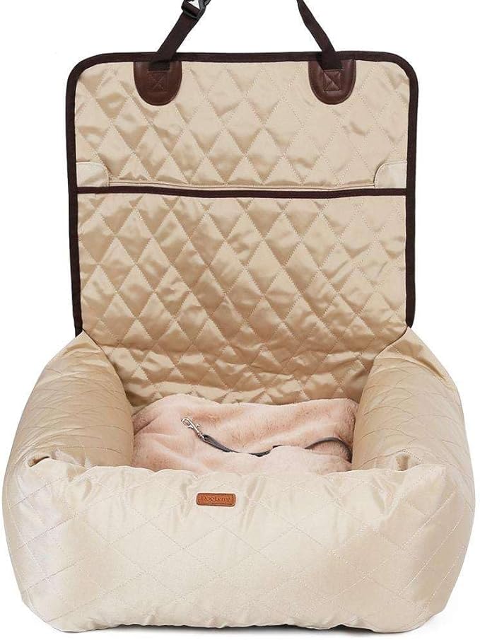Dog Car Seat for Medium Large Dog Booster Seat for Dogs, Multi-Functional Pet Car Seat with Thick Cushion (Beige, Large-60 * 50 * 58cm)