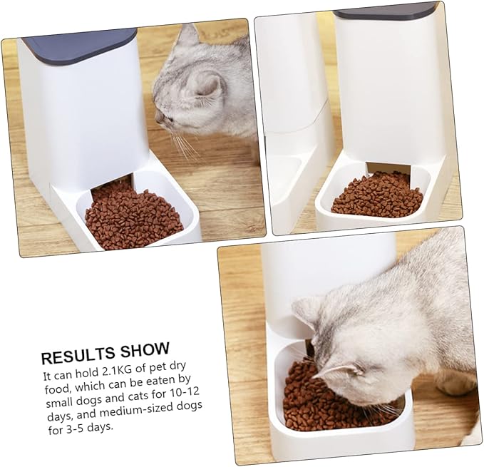 SUPVOX 1pc Automatic Dog and Cat Feeder Capacity Pet Food Container Non- Bottom and Cats Space-Saving Feeding