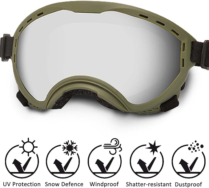 Dog Sunglasses with Adjustable Strap, UV Protection, Winproof Puppy Sunglasses, Suitable for Dogs Eyes Protection,Soft Dogs Goggles