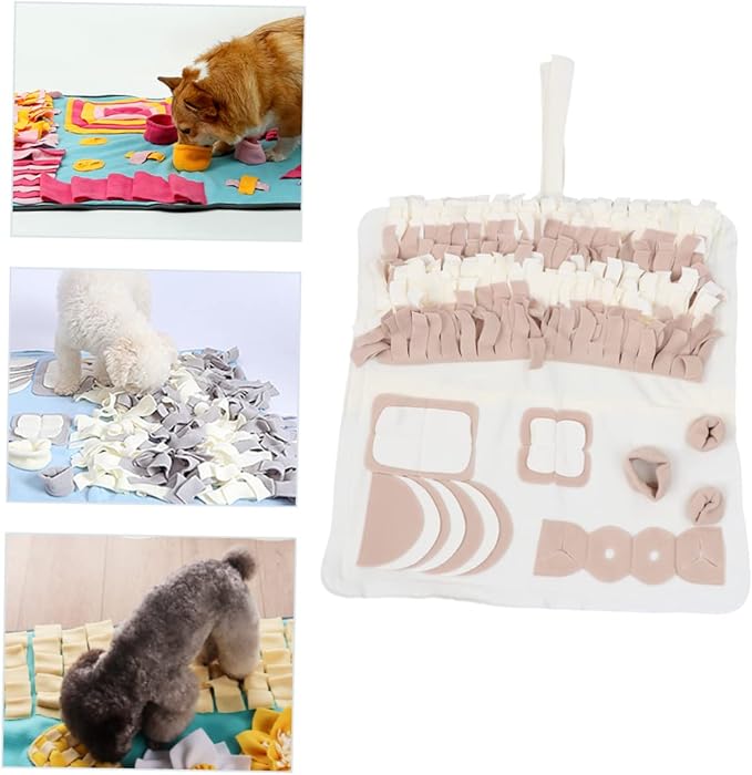 POPETPOP Pet Snuffle Mat for Dogs Activity and Feeding Pad with -Skid Backing for Nose Work and Slow Feeding Small Removable and Washable Design