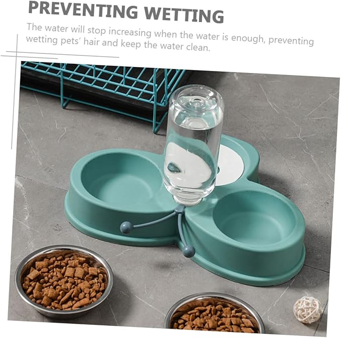 Convenient Automatic Pet Water Feeder Food Dispenser for Cats and Dogs Dual Bowl Design Non- Base and Pet Stores
