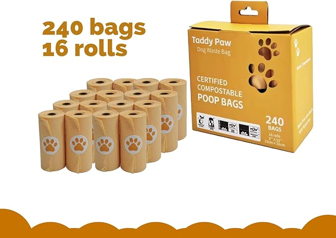 Dog Poop Bags - Strong & Leak Proof Dog Waste Bags | doggie Waste Bag Unscented 9x13 Thick Bag | Pet Poop Bags for All Dispensers - 240 Count (16 Rolls)