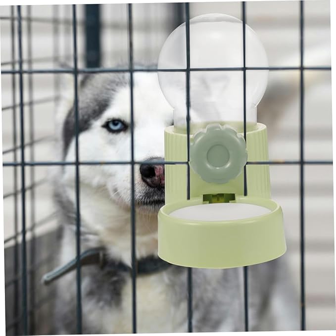2pcs Hanging Pet Water Dispenser for Dogs and Cats Feeder Convenient Cage Accessory for Pets Green Roman Design