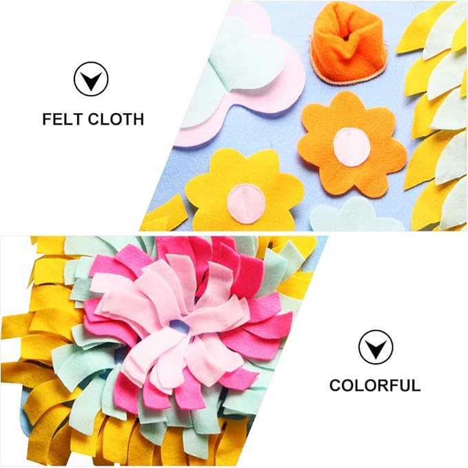 Happyyami 1Pc Dog Snuffle Mat for Nose Work Interactive Training Blanket for Dogs Feeding Cushion Energy Consuming Puzzle Mat Non Slip Design for Relief