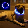 LED Dog and Cat Collar, USB Rechargeable Glowing Pet Collar, Cuttable Dog Necklace Safety Light for Dogs and Cats - Available in 7 Colors (Blue)