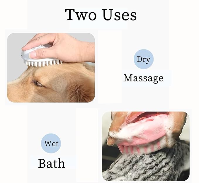 Soft Dog Brush for Small Dogs - Gentle Puppy Massaging Brush for Shih Tzus, Yorkies, Maltipoos, Maltese, Cats & Rabbits - Love Shape Design for All Hair Types (Blue)