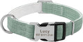 Fashion Nylon Personalized Dog Collar Engraved Name Dog Collars Custom Puppy Pet Collar ID Tag for Small Medium Large Big Dogs Green L