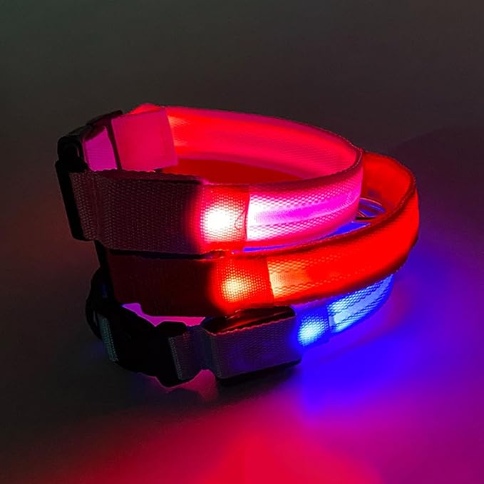 Adjustable Glowing Collar for Small Large Dogs Ensuring for Night Walk Multicolored Dog Collar for Large Dogs