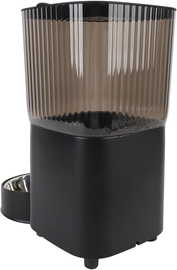 Automatic Cat Feeder, Button Control Timed Food Dispenser for Dog Pet Indoor, Safe Material, Dual Power Supply, Ideal Portions (Single Bowl)