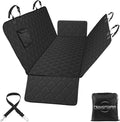 Dog Car Seat Cover for Back Seat 100% Waterproof, Long-Lasting and Soft Nonslip Backseat Dog Cover for Cars, SUVs and Trucks (Black, Standard (54" W x 59" L))