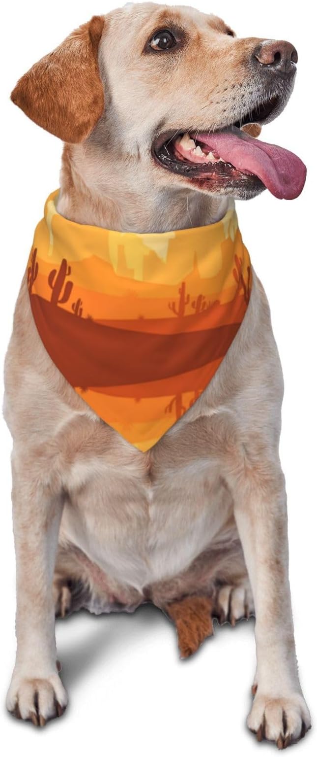 Western Dog Bandanas, Cartoon Cowboy Dog Scarf, Accessories Puppy Kitten Party Festival and Daily Wearing,West Cowboy Accessories Party Cosplay (Golden)