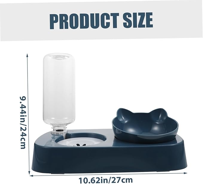 Sosoport Automatic Pet Water Dispenser Food Bowl Dual Feeder for Cats and Dogs Easy to Clean Non-Skid Design for Busy Pet Owners Blue Color