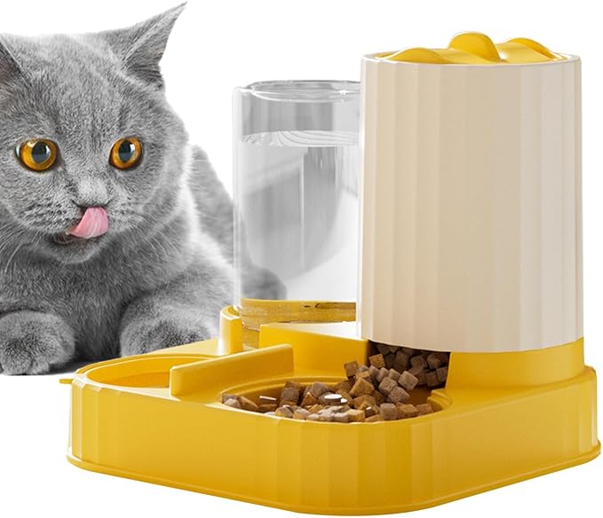 Automatic Controlled Dog Feeder - 2 in 1 Pet Feeder and Waterer | Pet Food Bowl for Wet Dry Food Dispenser with Controlled Feed Outlet for Small Medium Pets Home Outdoor