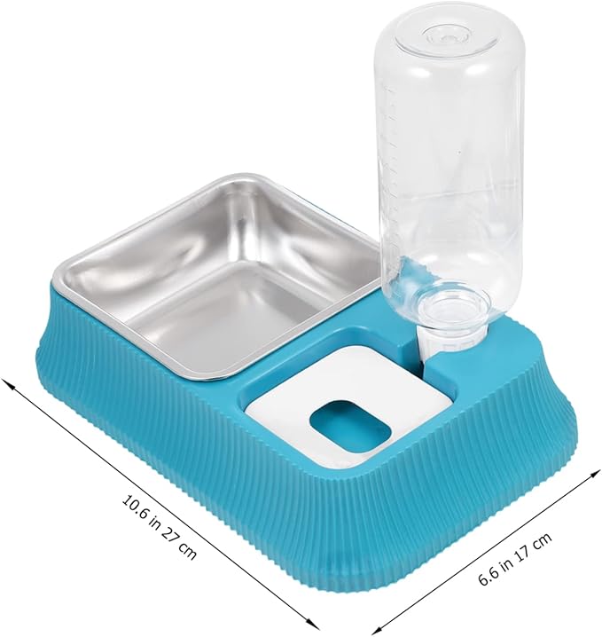 Detachable Pet Feeder Automatic Water Dispenser Dual Function Pet Food and Water Bowl for Dogs and Cats Non- Base for Home