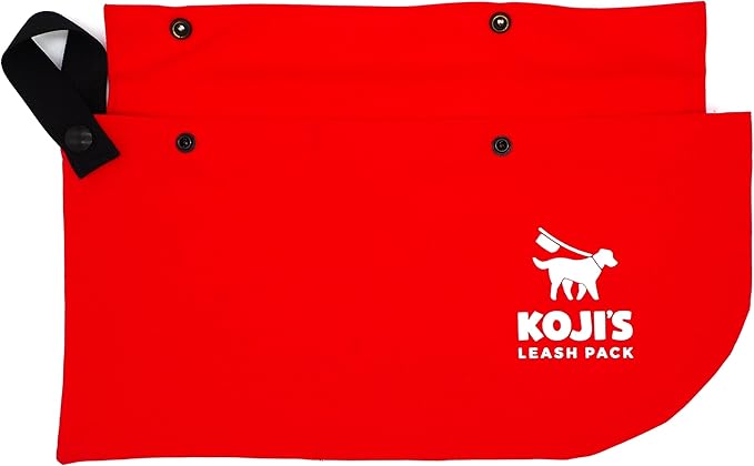 Koji's Leash Pack with Buttons - Dog Poop Bag Carrier, Attaches to Leash, Holds New and Used Bags and Phone