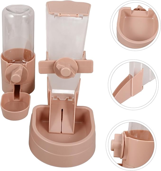 1set Automatic Hanging Pet Feeder Water Dispenser for Dogs and Cats Compact Body for Easy Observation Stable Design to Prevent Spills for Cages