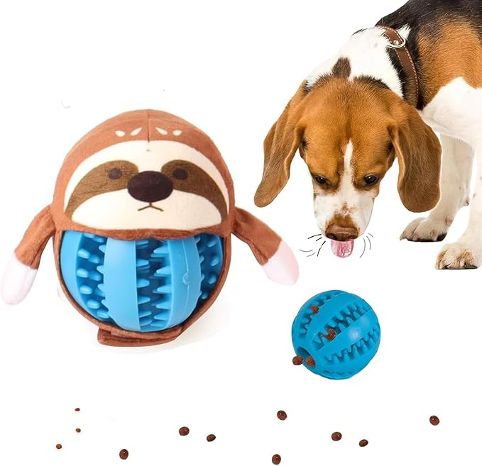 Tumbo Sniff & Seek Pals Dog Toy - Hide & Seek Treat Ball, Plush Animal Cover, Interactive Snuffle Toy for Enrichment & Boredom Relief (Slomo The Sloth (Blue))