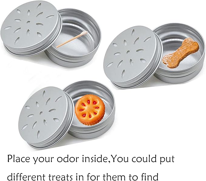 CHENGXINWENHUA Dog skent Work tins 6 Pack，Dog Scent Training Box，Dog Nose Work containers (drip)