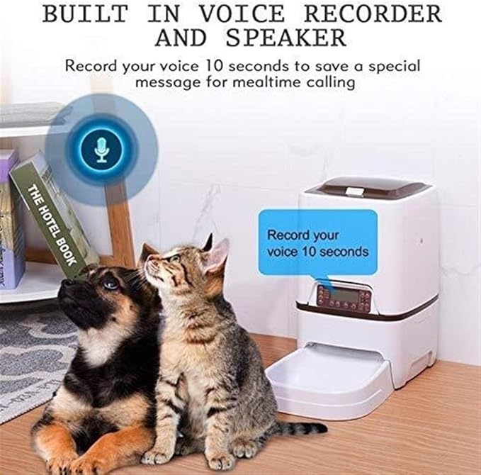 feeders 6L Automatic Convenient Pet Timing Feeder with Voice Recorder Speake LCD Display Infrared Sensor Cat Dog Food Feeding Dispenser
